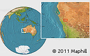 Satellite Location Map of the area around 27° 58' 39" S, 115° 40' 30" E