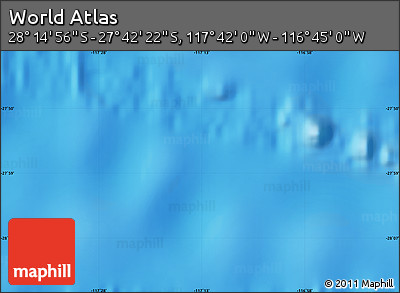 Physical Map of the Area around 27° 58' 39" S, 117° 13' 29" W