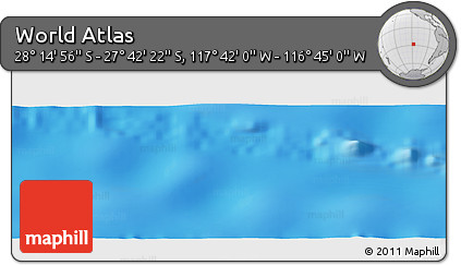 Physical Panoramic Map of the Area around 27° 58' 39" S, 117° 13' 29" W