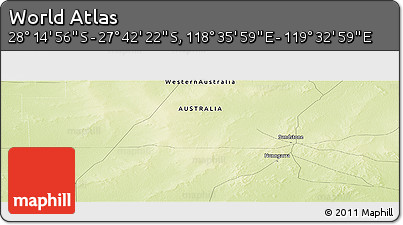 Physical Panoramic Map of the Area around 27° 58' 39" S, 119° 4' 29" E