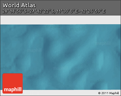 Satellite 3D Map of the Area around 27° 58' 39" S, 11° 58' 29" E
