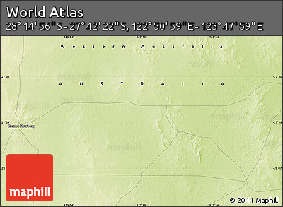 Physical Map of the Area around 27° 58' 39" S, 123° 19' 29" E