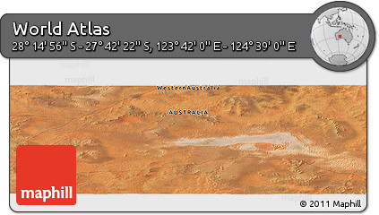 Satellite Panoramic Map of the Area around 27° 58' 39" S, 124° 10' 30" E