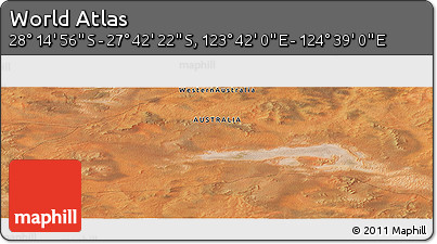 Satellite Panoramic Map of the Area around 27° 58' 39" S, 124° 10' 30" E