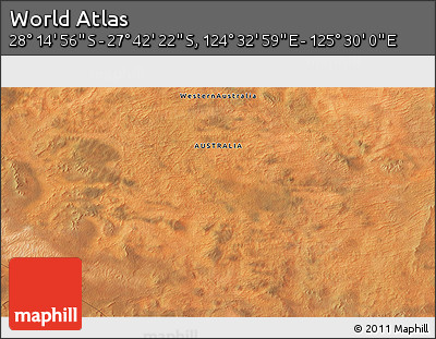 Satellite 3D Map of the Area around 27° 58' 39" S, 125° 1' 30" E