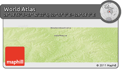 Physical Panoramic Map of the Area around 27° 58' 39" S, 128° 25' 30" E