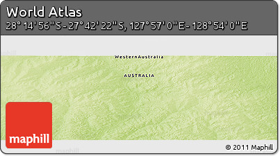 Physical Panoramic Map of the Area around 27° 58' 39" S, 128° 25' 30" E