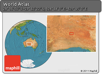 Satellite Location Map of the Area around 27° 58' 39" S, 129° 16' 30" E