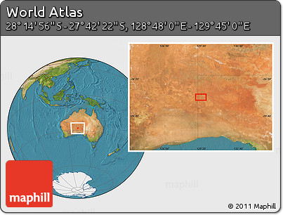 Satellite Location Map of the Area around 27° 58' 39" S, 129° 16' 30" E