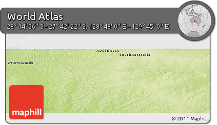 Physical Panoramic Map of the Area around 27° 58' 39" S, 129° 16' 30" E