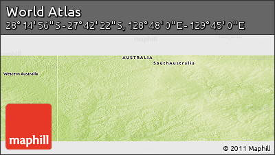 Physical Panoramic Map of the Area around 27° 58' 39" S, 129° 16' 30" E