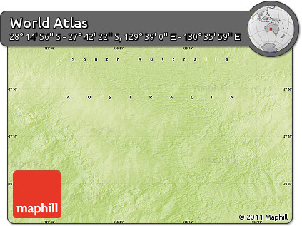 Physical Map of the Area around 27° 58' 39" S, 130° 7' 30" E