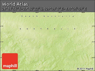 Physical Map of the Area around 27° 58' 39" S, 130° 7' 30" E