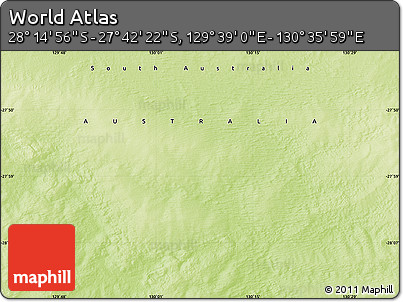 Physical Map of the Area around 27° 58' 39" S, 130° 7' 30" E