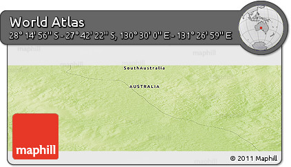 Physical Panoramic Map of the Area around 27° 58' 39" S, 130° 58' 29" E