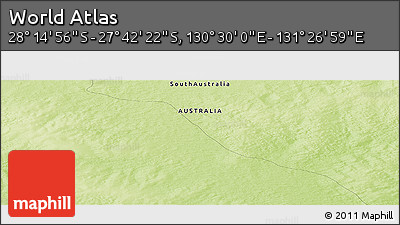 Physical Panoramic Map of the Area around 27° 58' 39" S, 130° 58' 29" E