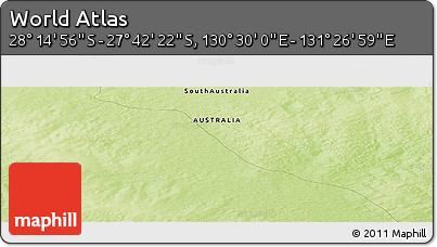 Physical Panoramic Map of the Area around 27° 58' 39" S, 130° 58' 29" E