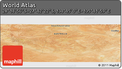 Satellite Panoramic Map of the Area around 27° 58' 39" S, 135° 13' 29" E
