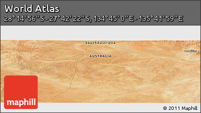 Satellite Panoramic Map of the Area around 27° 58' 39" S, 135° 13' 29" E