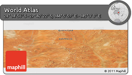 Satellite Panoramic Map of the Area around 27° 58' 39" S, 144° 34' 29" E