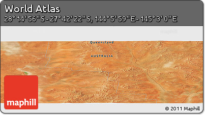 Satellite Panoramic Map of the Area around 27° 58' 39" S, 144° 34' 29" E