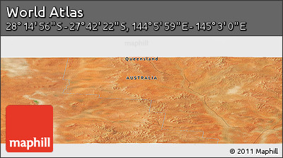 Satellite Panoramic Map of the Area around 27° 58' 39" S, 144° 34' 29" E