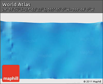 Physical 3D Map of the Area around 27° 58' 39" S, 145° 16' 30" W