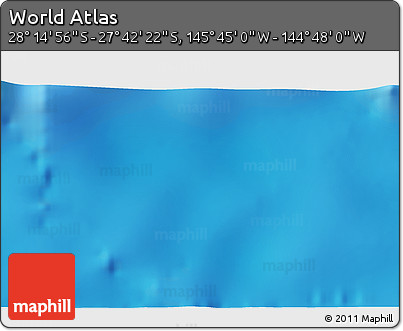 Physical 3D Map of the Area around 27° 58' 39" S, 145° 16' 30" W