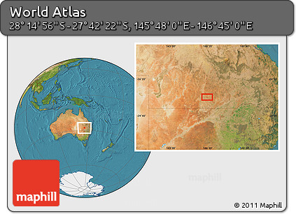 Satellite Location Map of the Area around 27° 58' 39" S, 146° 16' 30" E