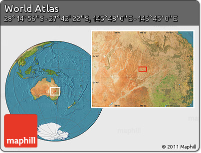 Satellite Location Map of the Area around 27° 58' 39" S, 146° 16' 30" E
