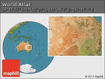 Satellite Location Map of the Area around 27° 58' 39" S, 146° 16' 30" E