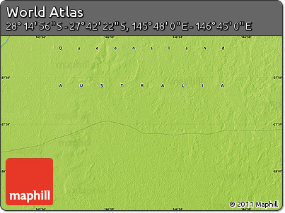 Physical Map of the Area around 27° 58' 39" S, 146° 16' 30" E