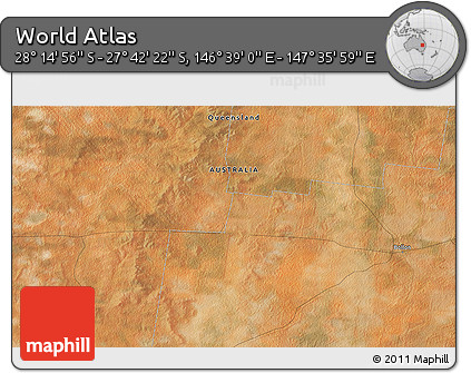 Satellite 3D Map of the Area around 27° 58' 39" S, 147° 7' 30" E