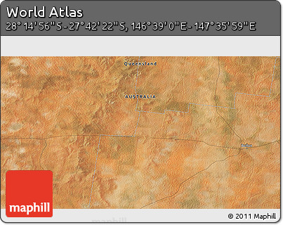 Satellite 3D Map of the Area around 27° 58' 39" S, 147° 7' 30" E