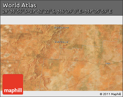 Satellite 3D Map of the Area around 27° 58' 39" S, 147° 7' 30" E
