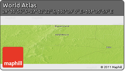 Physical Panoramic Map of the Area around 27° 58' 39" S, 147° 7' 30" E