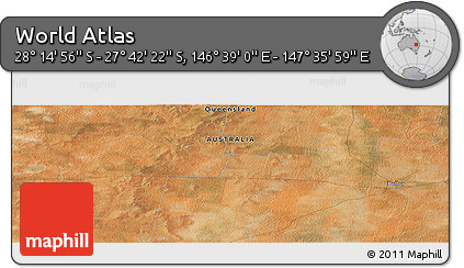 Satellite Panoramic Map of the Area around 27° 58' 39" S, 147° 7' 30" E