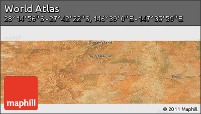 Satellite Panoramic Map of the Area around 27° 58' 39" S, 147° 7' 30" E