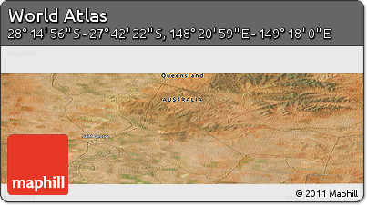 Satellite Panoramic Map of the Area around 27° 58' 39" S, 148° 49' 29" E