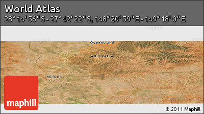 Satellite Panoramic Map of the Area around 27° 58' 39" S, 148° 49' 29" E