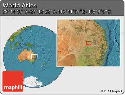 Satellite Location Map of the Area around 27° 58' 39" S, 149° 40' 30" E