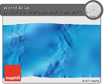 Shaded Relief 3D Map of the Area around 27° 58' 39" S, 151° 13' 29" W