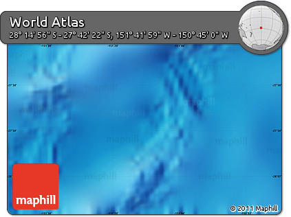 Physical Map of the Area around 27° 58' 39" S, 151° 13' 29" W