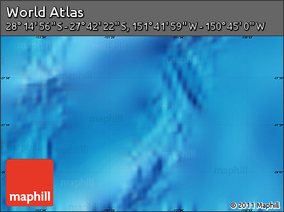 Physical Map of the Area around 27° 58' 39" S, 151° 13' 29" W