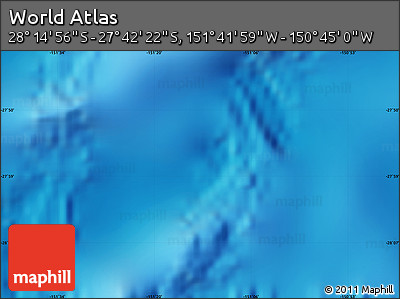 Shaded Relief Map of the Area around 27° 58' 39" S, 151° 13' 29" W