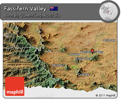 Satellite Panoramic Map of Fassifern Valley