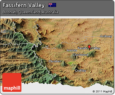 Satellite Panoramic Map of Fassifern Valley
