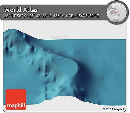 Satellite 3D Map of the Area around 27° 58' 39" S, 155° 37' 30" E