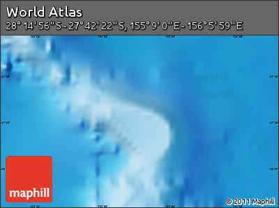 Physical Map of the Area around 27° 58' 39" S, 155° 37' 30" E