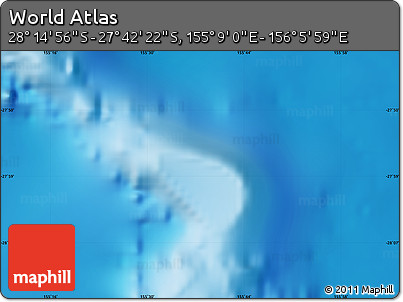 Physical Map of the Area around 27° 58' 39" S, 155° 37' 30" E